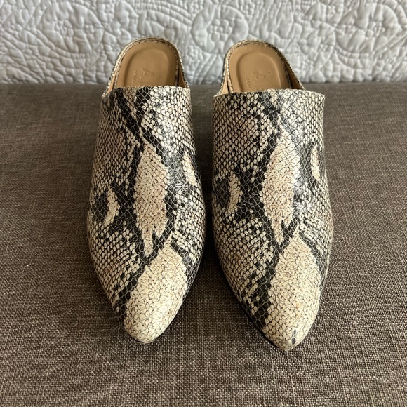 Able Rojas Snakeskin Leather Women's Mules - Picture 1 of 6